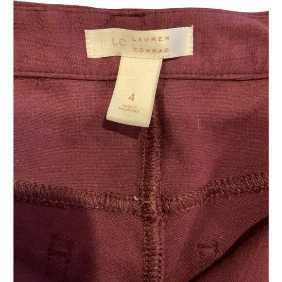 Lauren Conrad Womens Burgundy Pants Size 4 Casual Wear Rayon Nylon Spandex - Picture 4 of 7